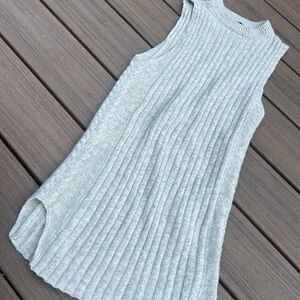 Veda Grey Wool Blend Knit Turtle Neck Dress Size P